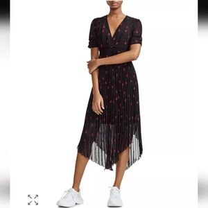 Maje Women's Black and Red Dress Size Small